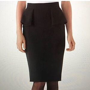 Tahari peplum Mini skirt Rayon blend Business casual Black Lined Retro Sz 6